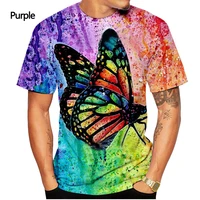 summer fashion men and women butterfly casual short sleeve 3d printed t shirt
