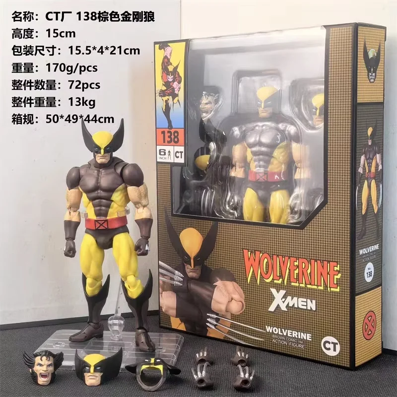 CT Toy Wolverine Mafex 138 Манга Коричневый костюм Росомаха Логан X-Men Экшн-кукла Shf Аниме