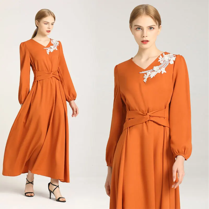 Женское длинное платье Abaya Дубай платье-макси в турецком мусульманском арабском