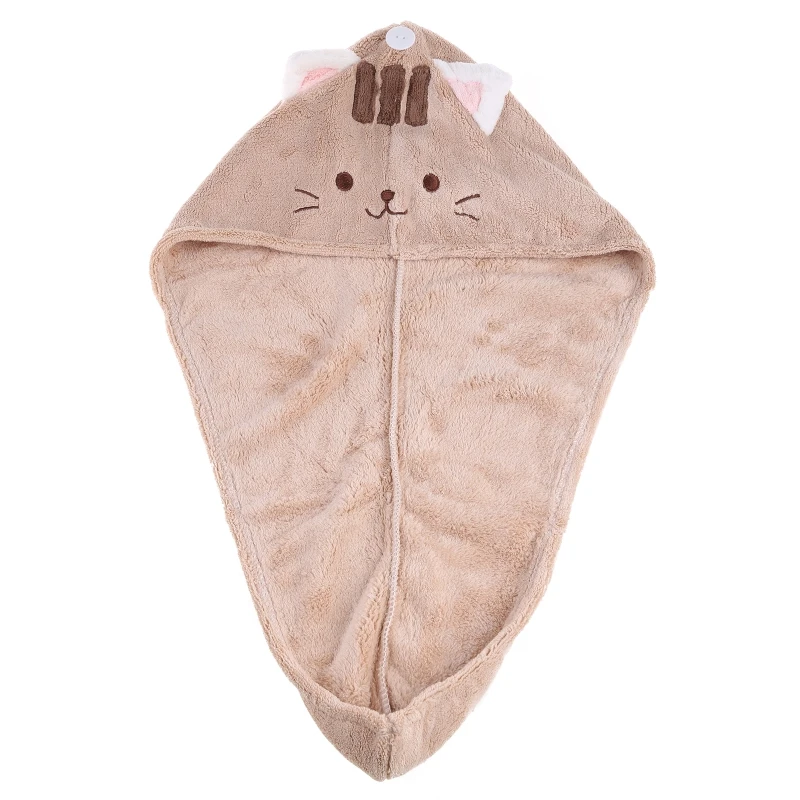 

X6HD женское полотенце для волос из кораллового бархата, тюрбан, быстрая идентификация, головной убор с кнопкой, супер абсорбирующее банное п...