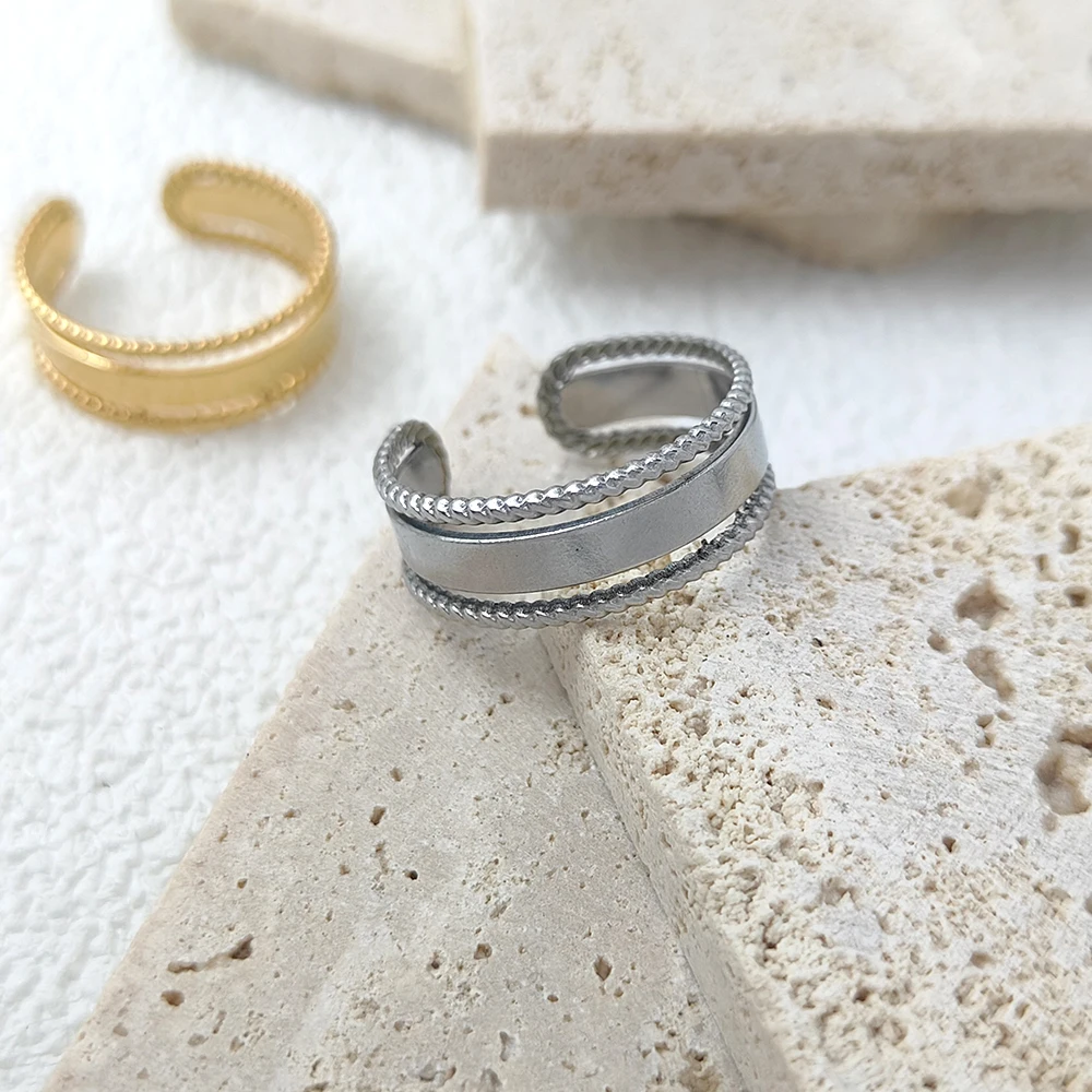 

Stainless Steel Rings For Women Men Gold Color Open Gothic Geometric Adjust Ring Female Male Fashion Jewelry Gift Free Shipping