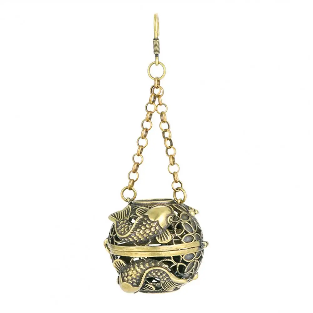 

Incense Burner Holder Decorative Artistic Exquisite Reduce Anxiety Pure Brass Retro Hollow-out Aromatherapy Furnace Car Pendant
