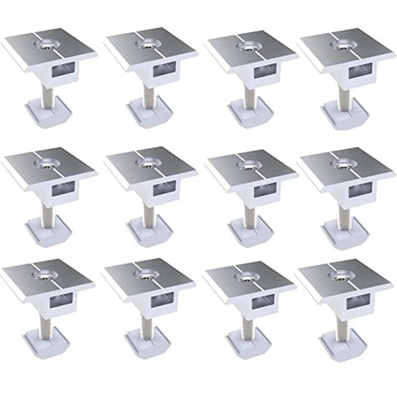 

12Piece Photovoltaic Support Aluminum Alloy Medium Pressure Block Slider 40Mm For Connecting And Fixing Solar Panels
