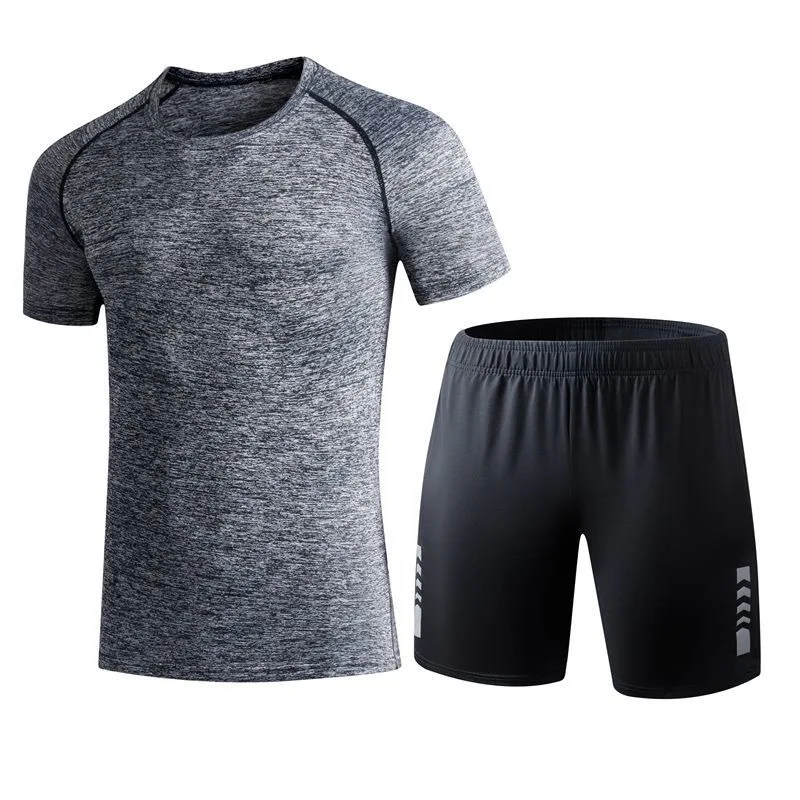 Custom Logo New Outdoor Sports Suit Men's Two-piece Set Gym Running Fitness Clothes Quick Drying Clothing for Male |