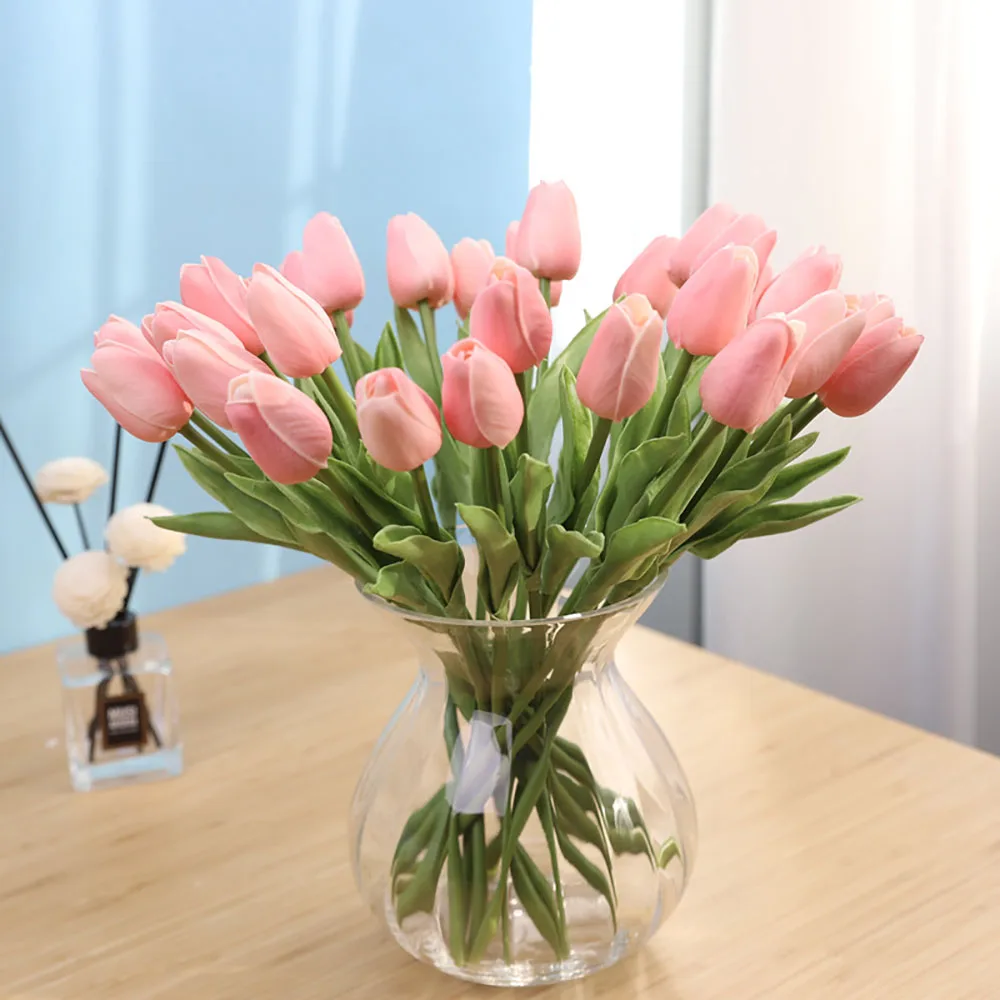 

Реалистичные тюльпаны 10 шт., искусственные цветы, тюльпаны, искусственные цветы, свадебные украшения, цветы, Рождественский Декор для дома и...