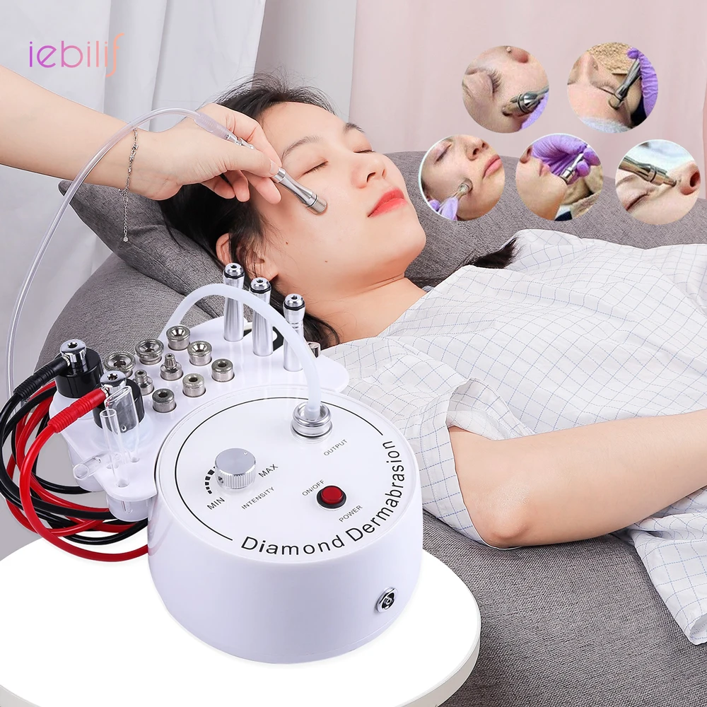 iebilif 3 in 1 Diamond Microdermabrasion Beauty Instrument Vacuum Suction Facial Exfoliating Pore Cleansing Dermabrasion Salon
