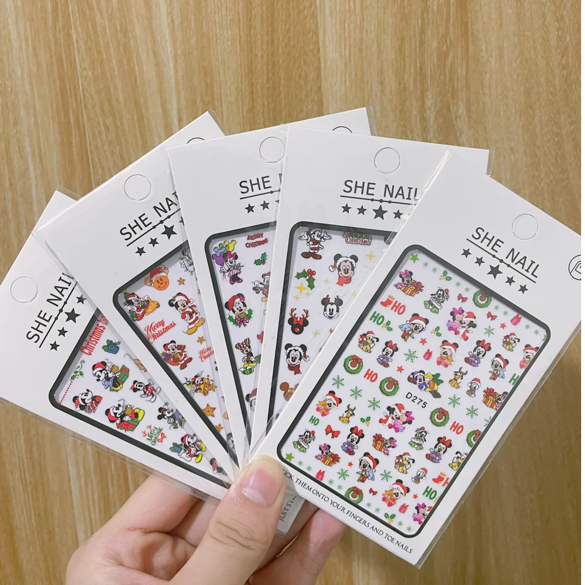 

Disney New Year Nail Sticker Mickey Mouse Christmas Decorations 2023 Cute Minnie Christmas Hat Stickers For Nails DlY Nail Parts