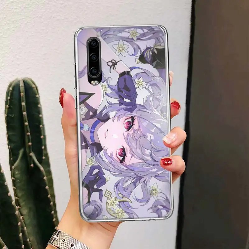 Ударопрочный чехол Keqing Genshin для телефона Huawei P30 P20 P40 P50 P10 Mate 40 30 10 20 Lite Pro