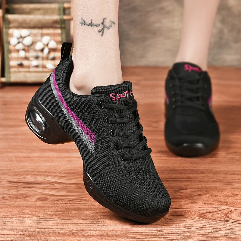 

2023 Sneakers Dance Shoes For Women Flying Woven Mesh Comfortable Modern Jazz Dancing Shoes Girls Ladies Outdoor Sports Shoes 41