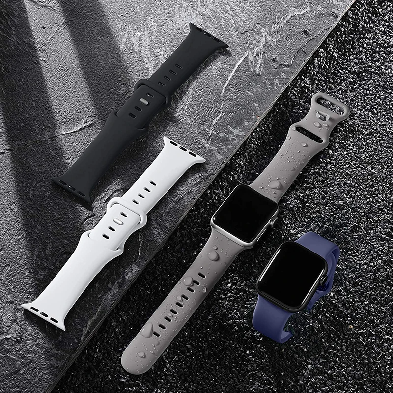 

Ремешок силиконовый тонкий для Apple Watch Band 40 мм 38 мм 41 мм, спортивный женский браслет для наручных часов iwatch series 3 4 5 6 SE 7, 45 мм 44 мм 42 мм