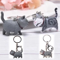 cute key rings chains car bag charm keychains women men creative keyrings couple gift accessories cat pendant fashion