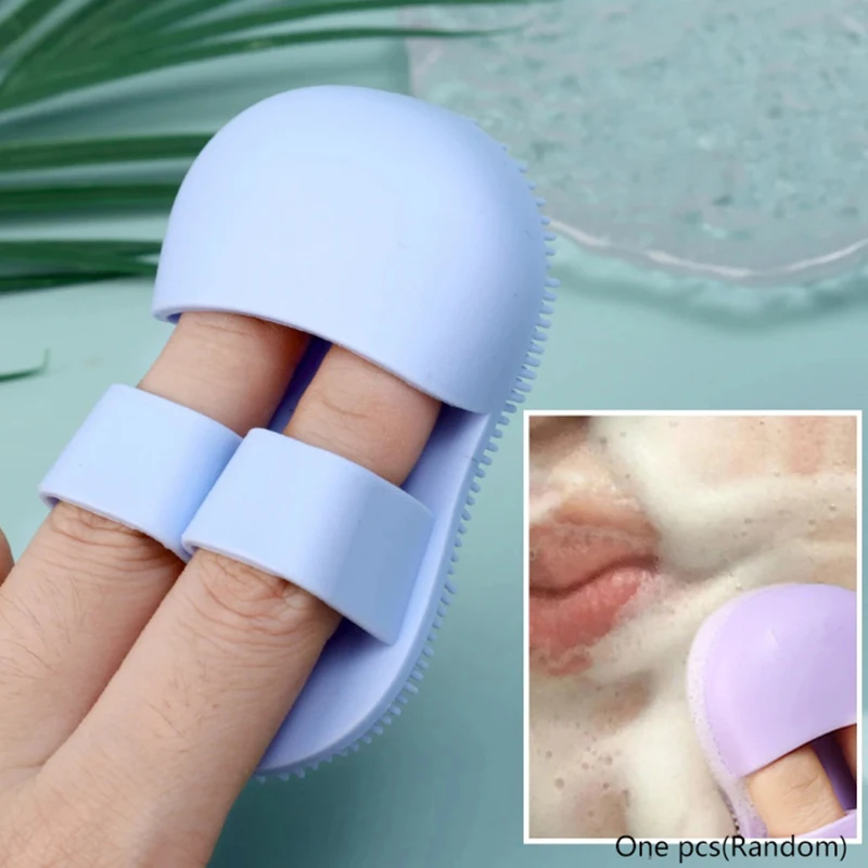 Мини-щетка для мытья лица на палец