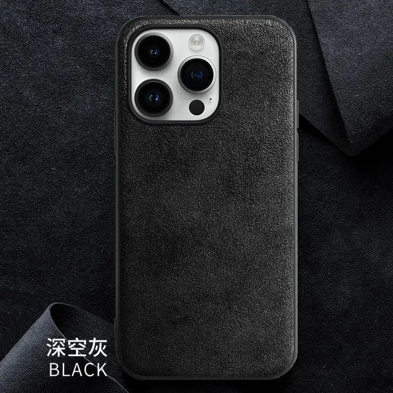 Замшевый кожаный чехол для телефона iPhone 15 Pro Max 14 13 12 11 6 7 8 Plus Xs Xr SE 2022