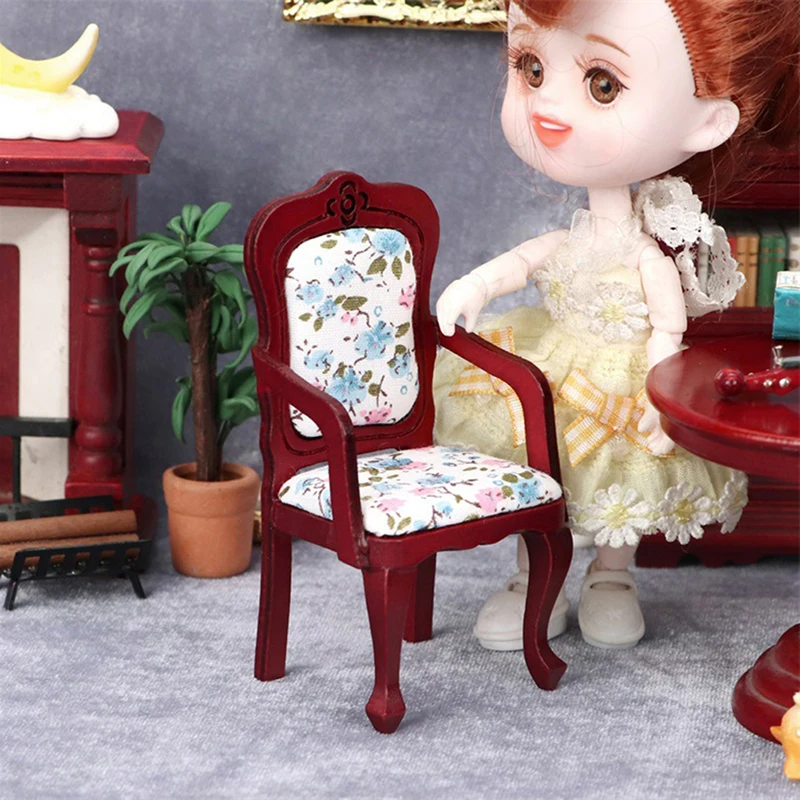 

1/6 1/12 Simulation Dollhouse Miniature Flocking Sofa Armchair High Back Chair Double-Seat Furniture Decoration Model