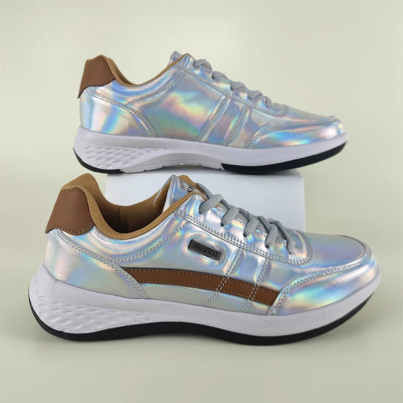 Men's Outdoor Sneakers MD Elastic Soles Lace-up Walking Shoes Reflective Breathable Vulcanized Men Casual Shoes