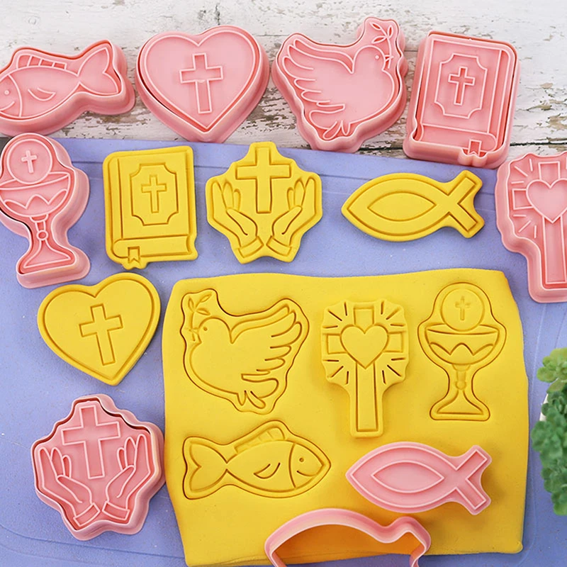 8 шт. пластиковые формочки для печенья христианского причастия