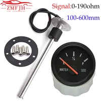 52mm water level gauge with sensor 0190 ohm boat car fuel sender unit water level sensors with 150mm 200mm 250mm 300mm 350mm