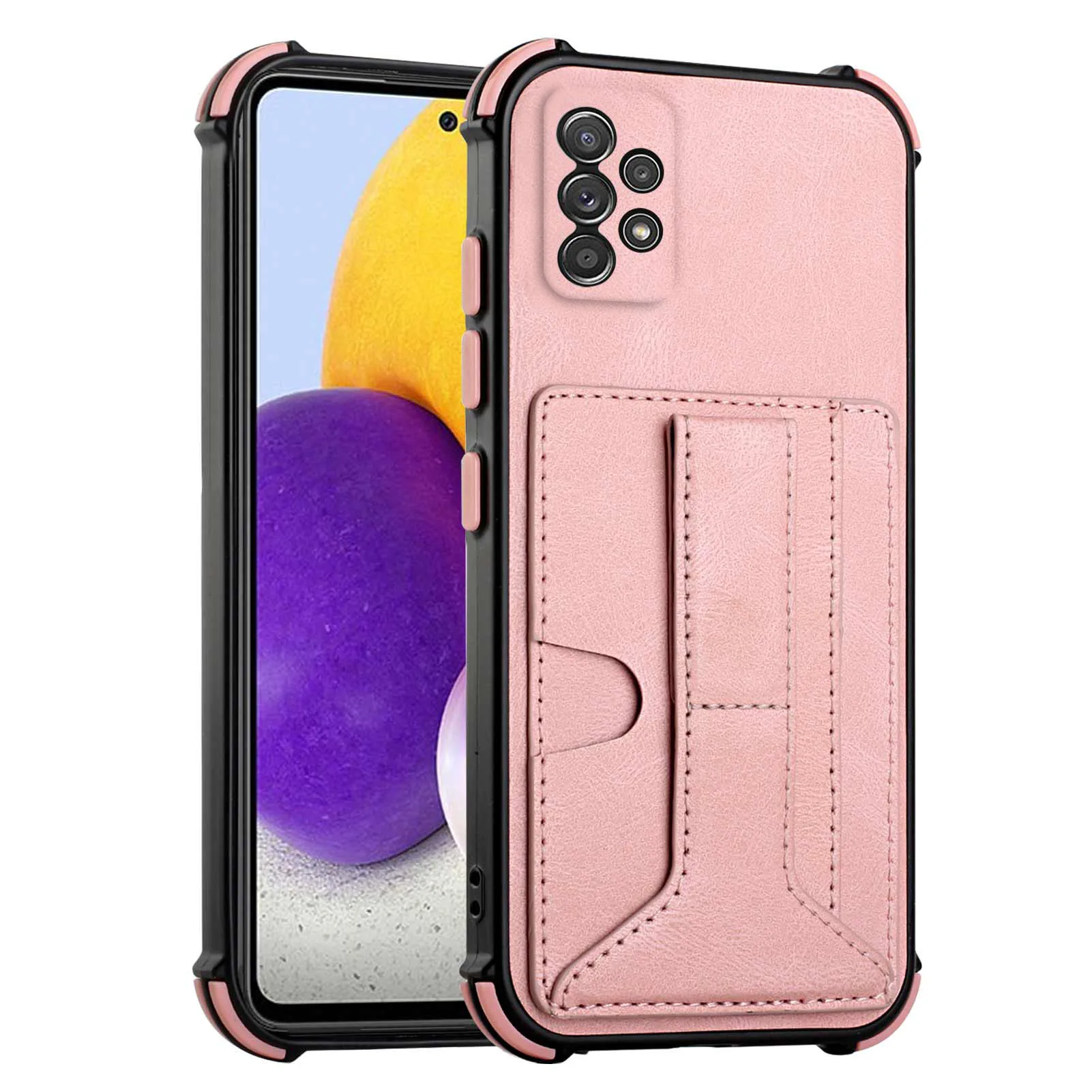

Shockproof Card Holder Phone Case for Galaxy S22 S21FE Ultra A13 A12 A53 A22 A52 A72 A32 A21S Leather Kickstand Back Cover Etui