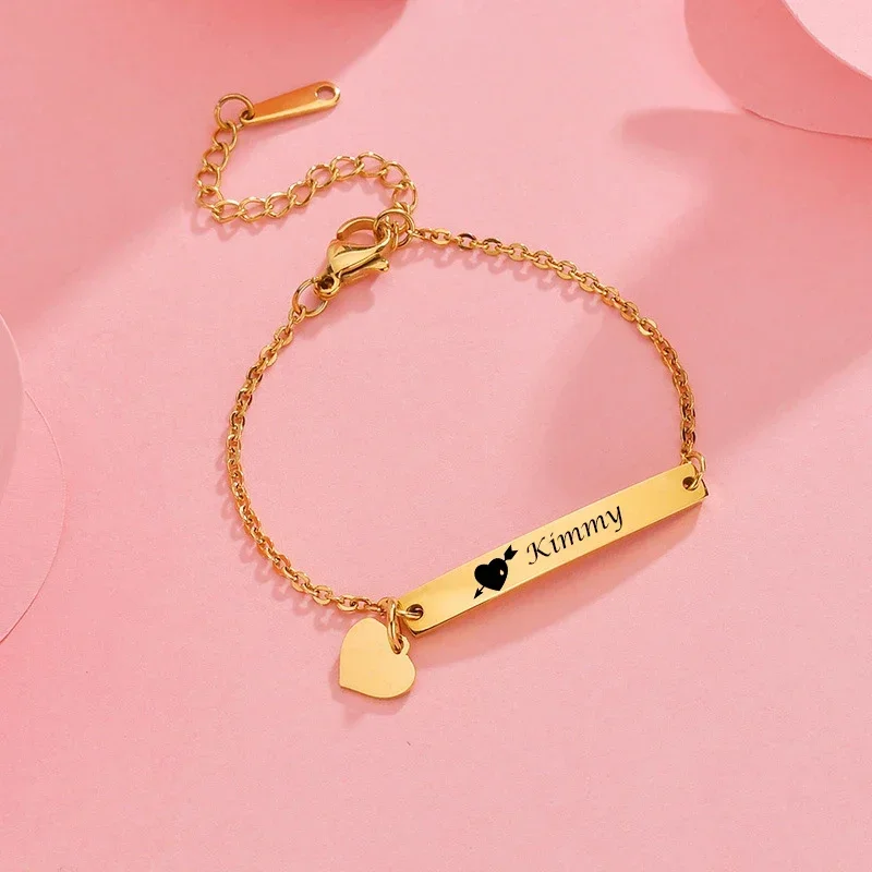 Персонализированный детский браслет с именем на заказ из нержавеющей стали