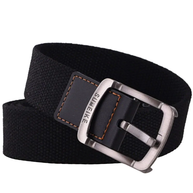 Fashion Unisex Canvas Belt Quality Alloy Pin Buckle Men Belt Casual Simple Canvas Weave Men and Women Jeans Belt