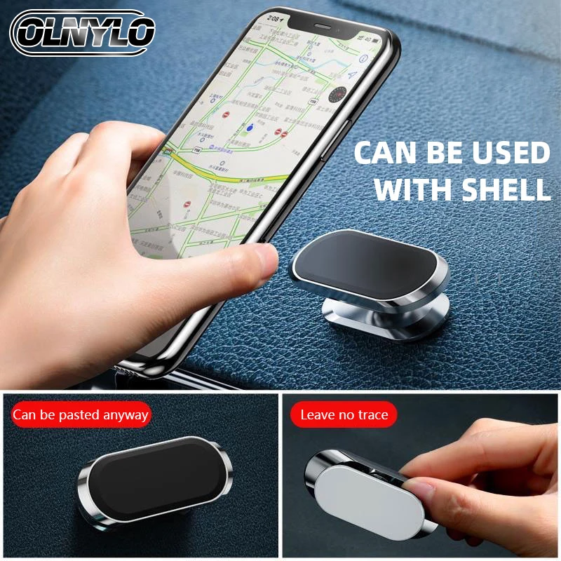 

OLNYLO Magnetic Car Phone Holder Dashboard Mini Strip Shape Stand For iPhone Samsung Xiaomi Metal Magnet GPS Car Mount For Wall