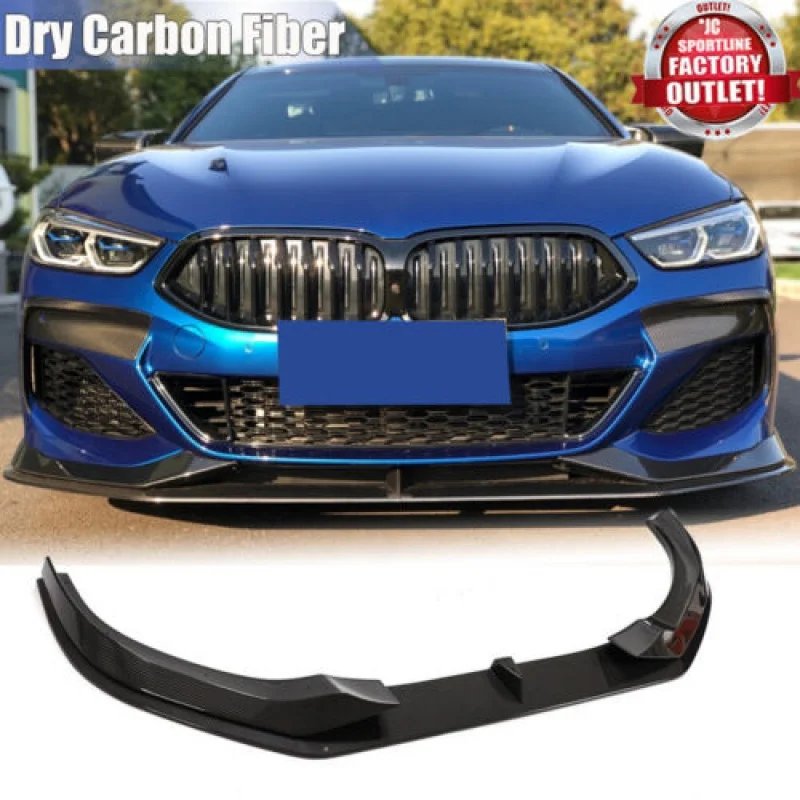 

For BMW 8 Series G14 G15 G16 18 Dry Carbon Fiber Front Bumper Lip Chin Spoiler