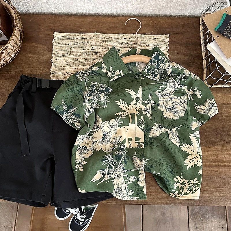 

New Kids Boys Short Sleeve Tops Shirts Outwear Fall Clothes Blouse Boy Shirt Toddler Baby Outfit Summer Pocket Coat