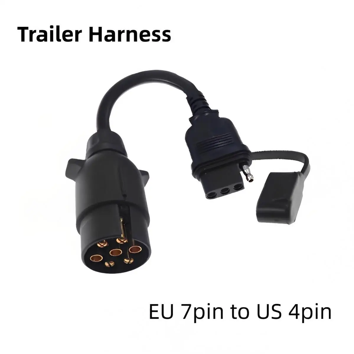 

EU 7 Way to US 4 Way Trailer Wiring Harness Cord Connector Adapter for Commercial Vehicle / Semi - trailer / Trailer