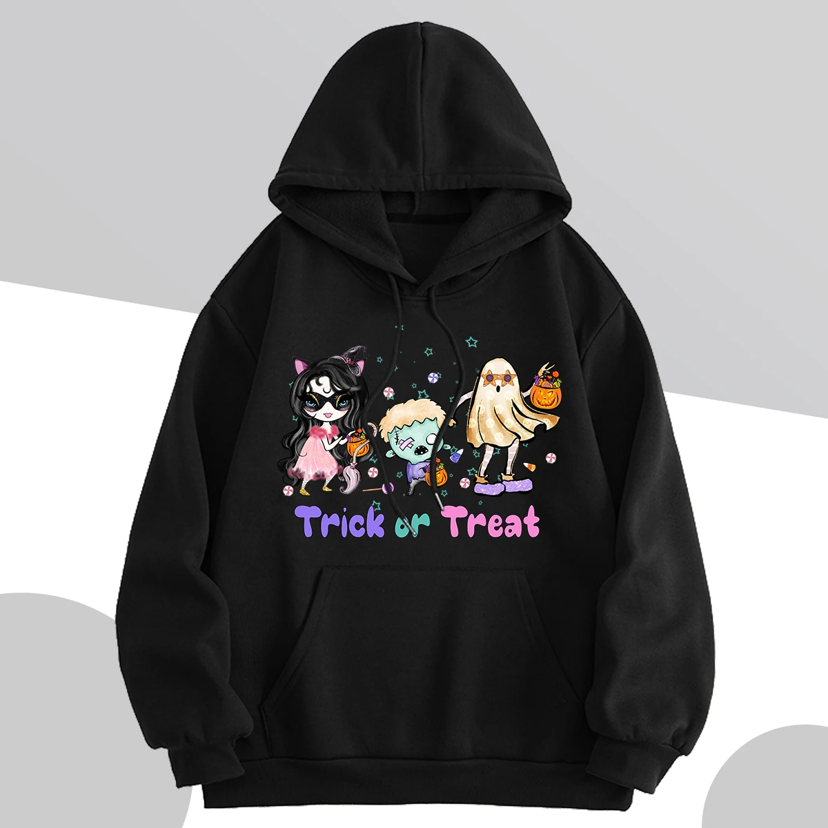 

Autumn/Winter2023 New Fashion Long Sleeve Printed Hoodies Front Pocket Inside Fleece Pullover Sweater Sweatshirts Hip Hop Unisex