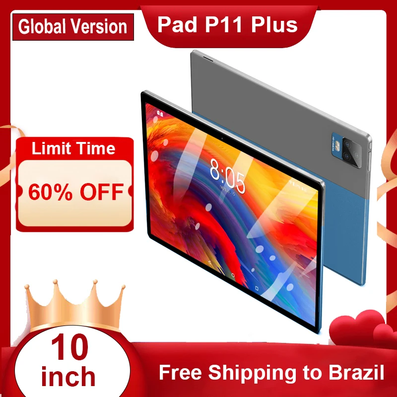 

[Limit Time Promotion] Pad P11 Plus 10 '' Tablet 1920x1200 12GB RAM 512GB ROM 10 Core Tablette Android 11 4G Network Dual Call