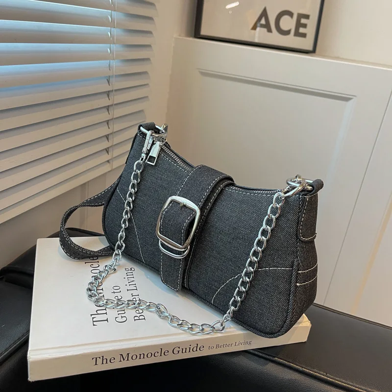 Fashion Design Denim Bag All-Match Fashion Shoulder Underarm Crossbody Bag