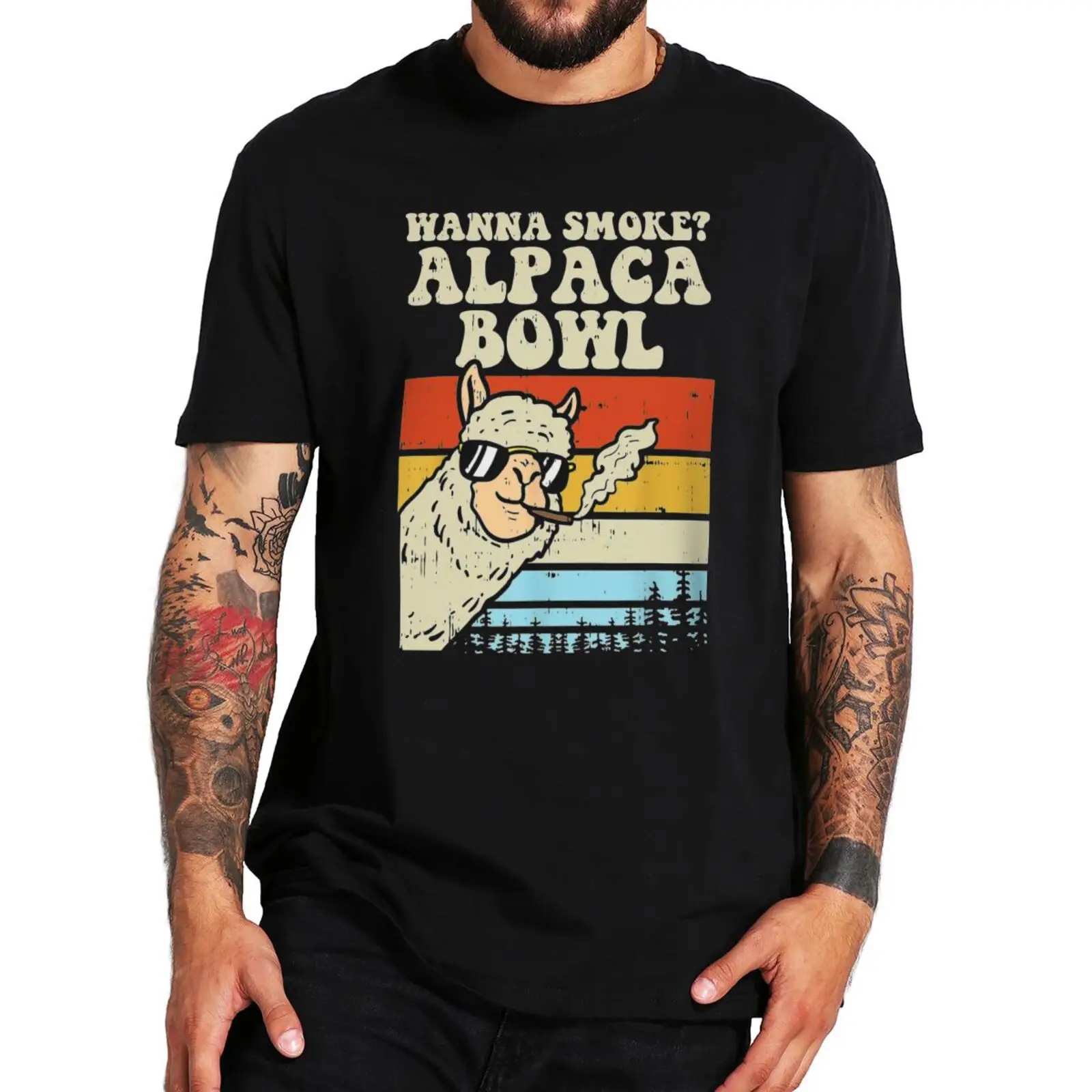 

Wanna Smoke Alpaca Bowl Weed Vintage Tshirt Funny 420 Stoner Gift T Shirt 100% Cotton Oversized T-Shirt For Women Men