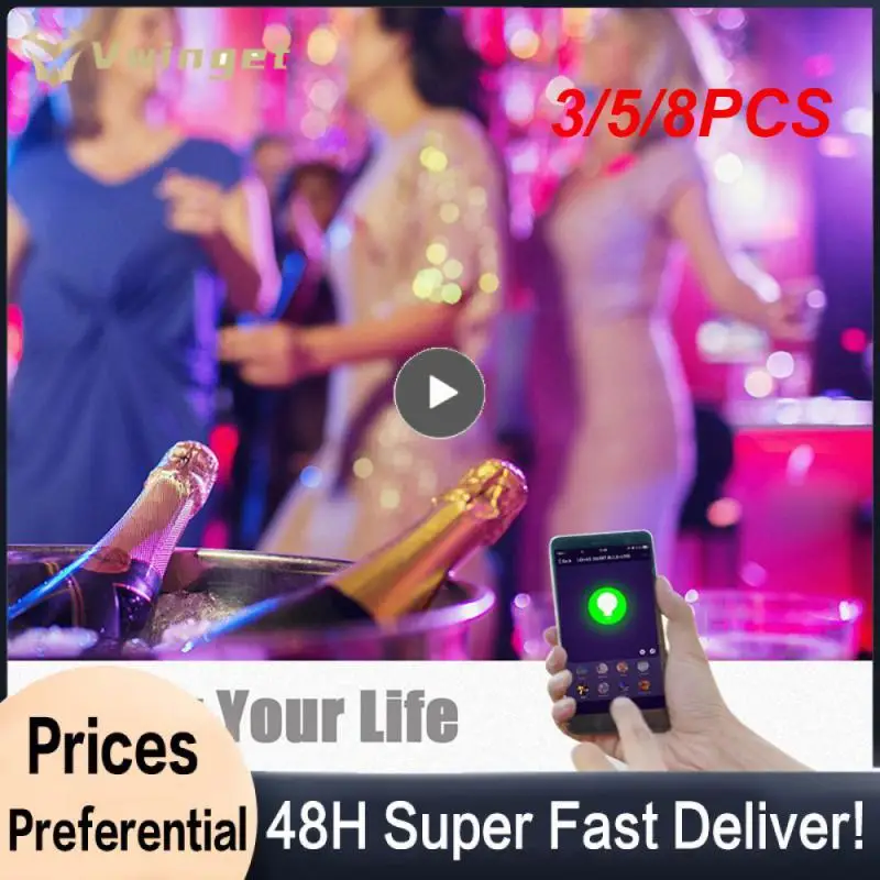 

3/5/8PCS Ac85-265v Voice Control Tuya Smart Light Rgbw Change Smart Led Downlight Remote Control 7w Wifi Led Lamp Tuya Wifi