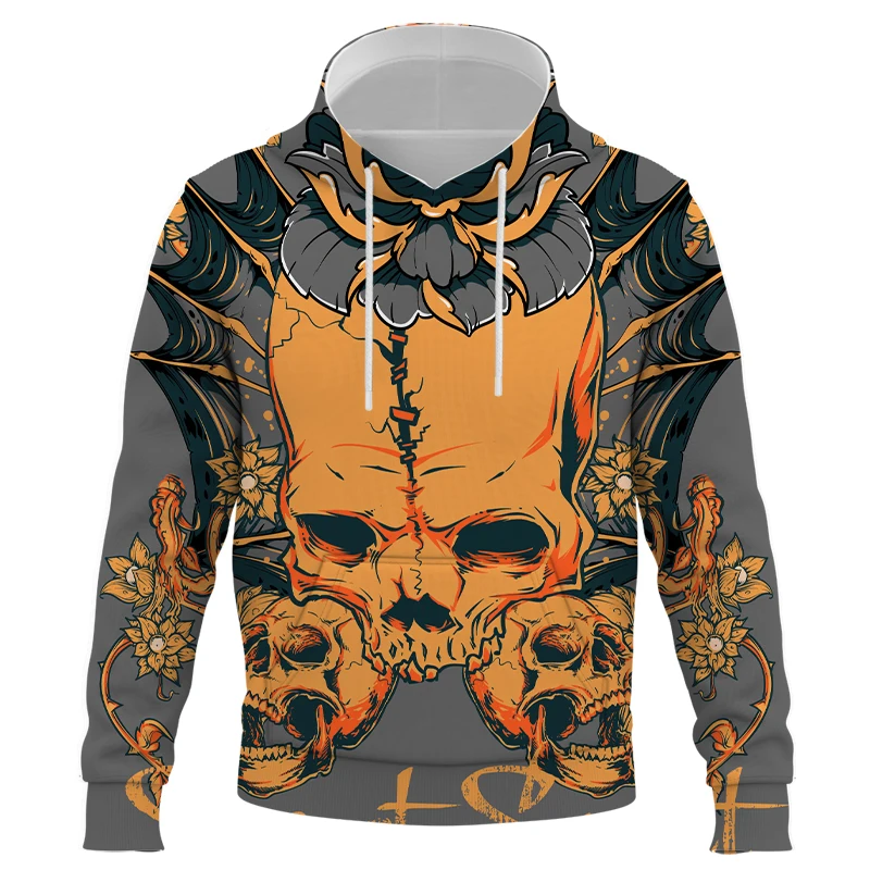 

Мужская толстовка с 3D-принтом черепа в стиле хип-хоп