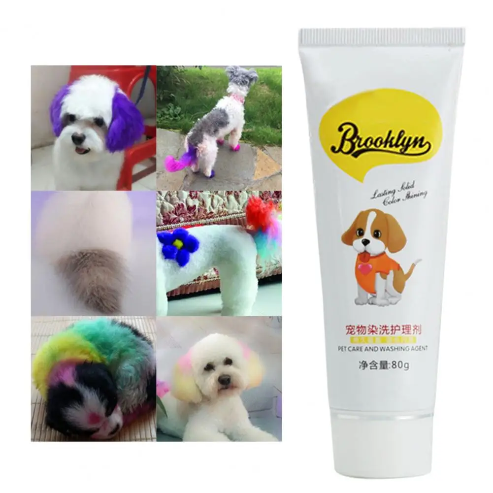 80g Pet Dog Cats Hair Color DIY Dye Agent Semi Permanent Dye