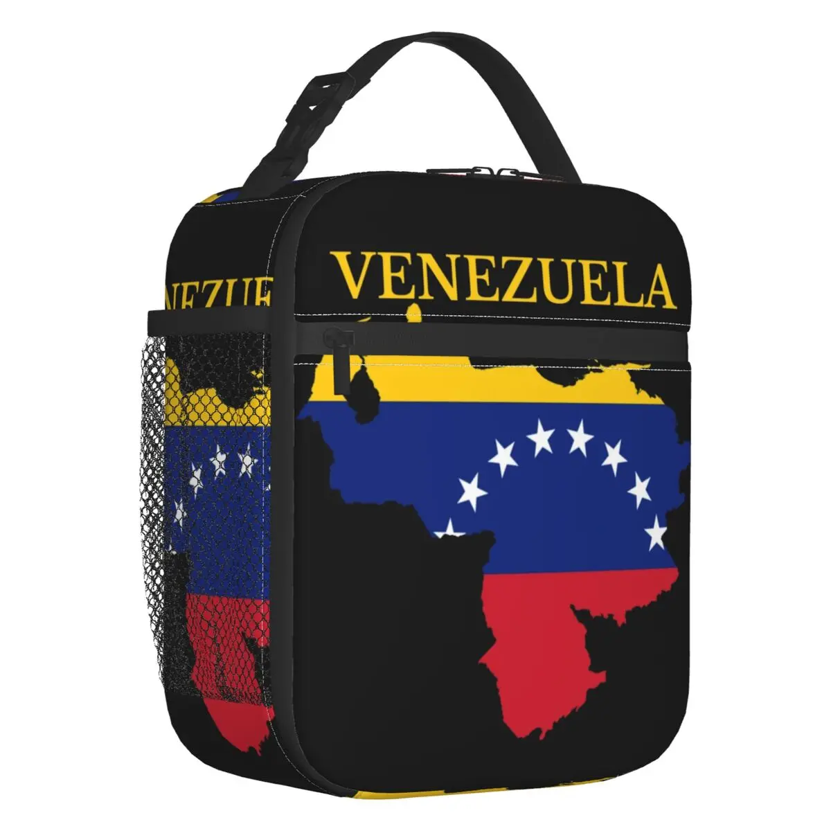 

Venezuela Map Flag Country Thermal Insulated Lunch Bag Women Republic Of Venezuela Resuable Lunch Container for Outdoor Food Box