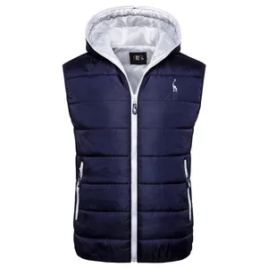 2021 New Giraffe Brand Winter Jacket Men Hoodied Vest Men Zipper Mens Jacket Sleeveless Casual Winter Waistcoat Men