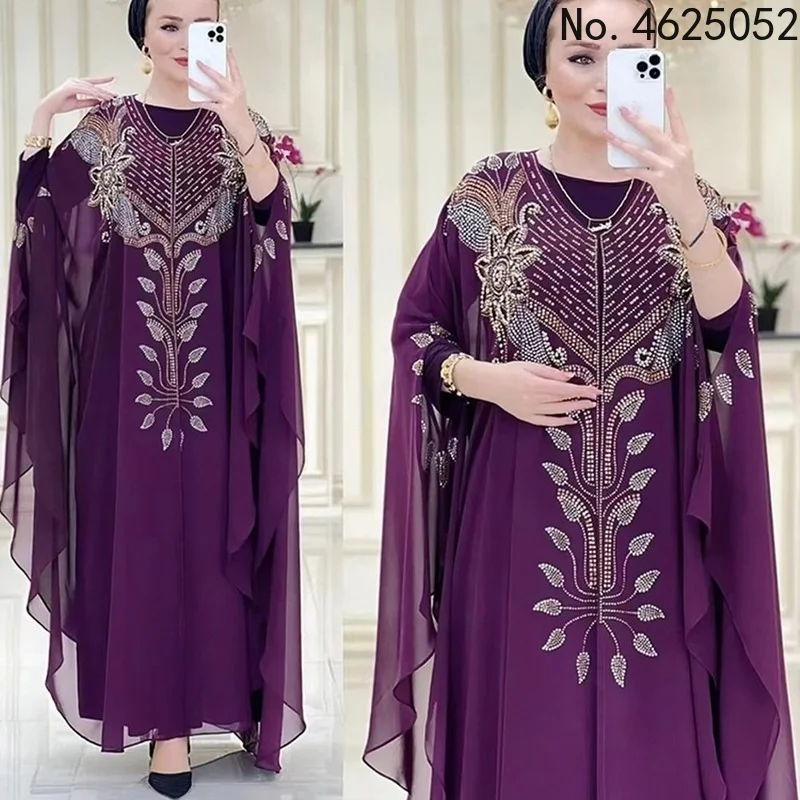 

Dashiki African Dresses For Women Party Clothing Hot Drilling Long Sleeve Maxi Dress Robe Africaine Femme Clothes Africa Dress