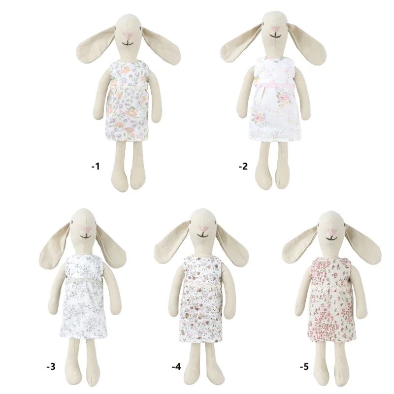 

Floral Print Skirt Rabbit Stuffed Plush Appease Toy Infant Accompany Toy