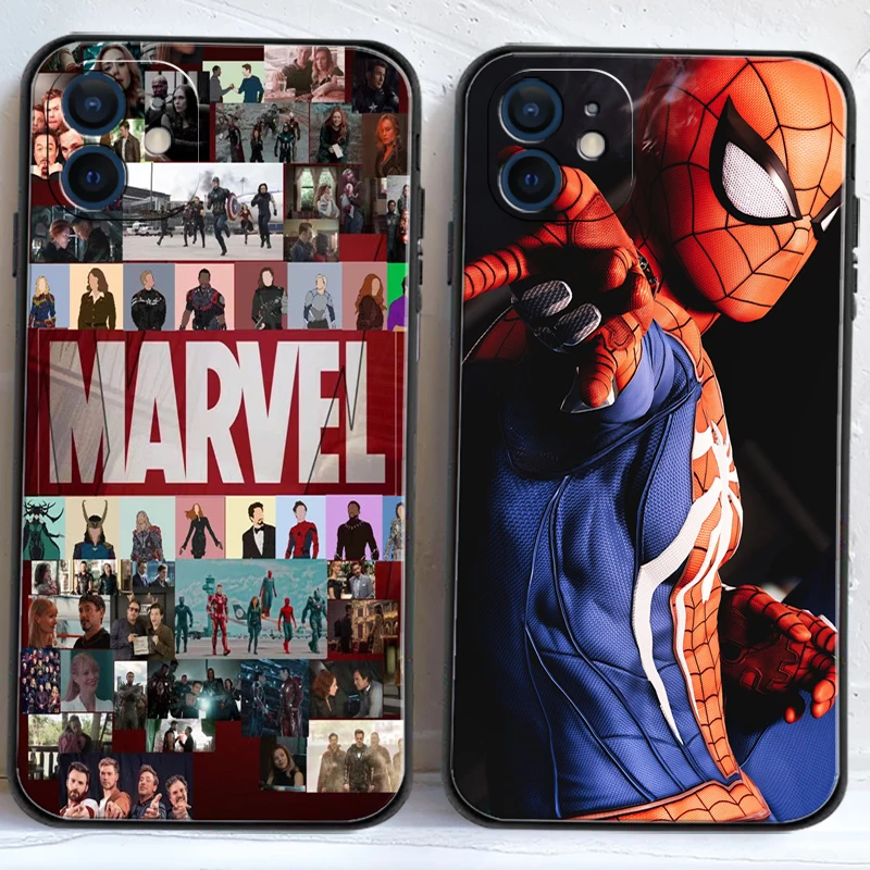 

Marvel Iron Man Spiderman Phone Cases For iPhone 11 12 Pro MAX 6S 7 8 Plus XS MAX 12 13 Mini X XR SE 2020 Back Cover Soft TPU