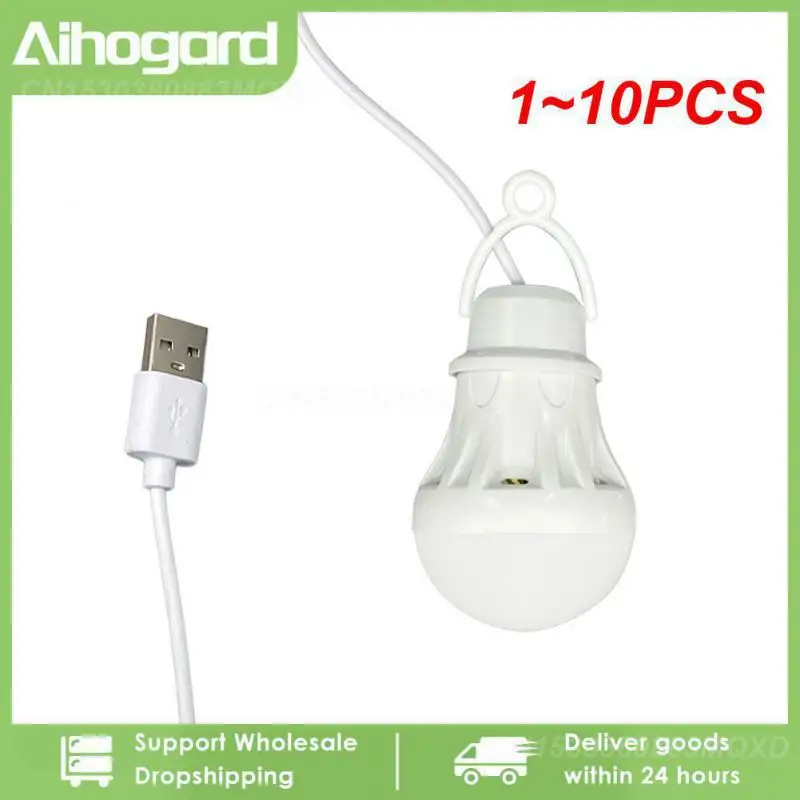 

1 ~ 10 шт. светодиодная лампочка, портативная лампочка для кемпинга, мини-лампочка для телефона, 5 В, лампочка для книги, студентов, учеников, настольная лампа для рыбалки на открытом воздухе