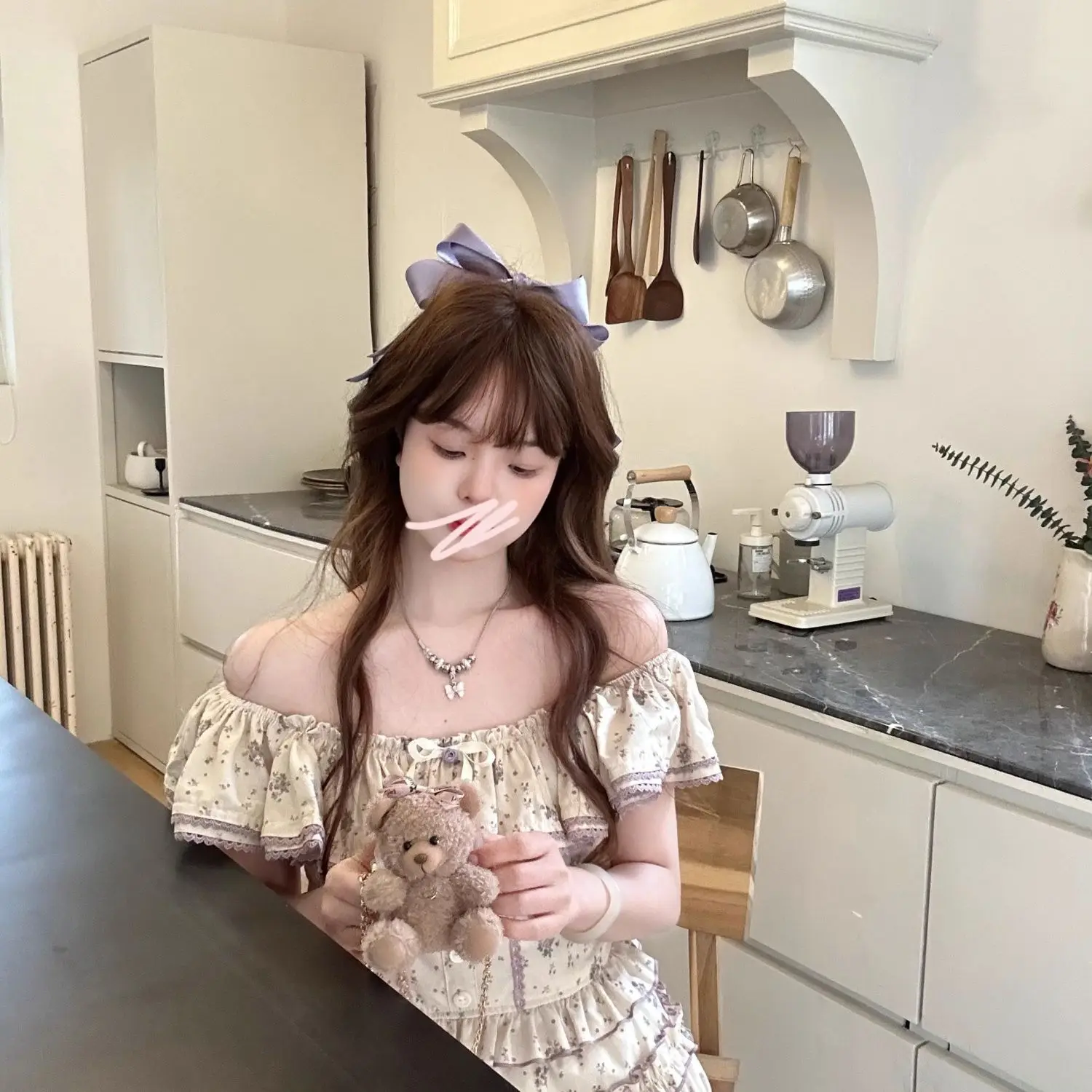 Комплект из двух предметов Женский изящный Приталенный топ с коротким рукавом и