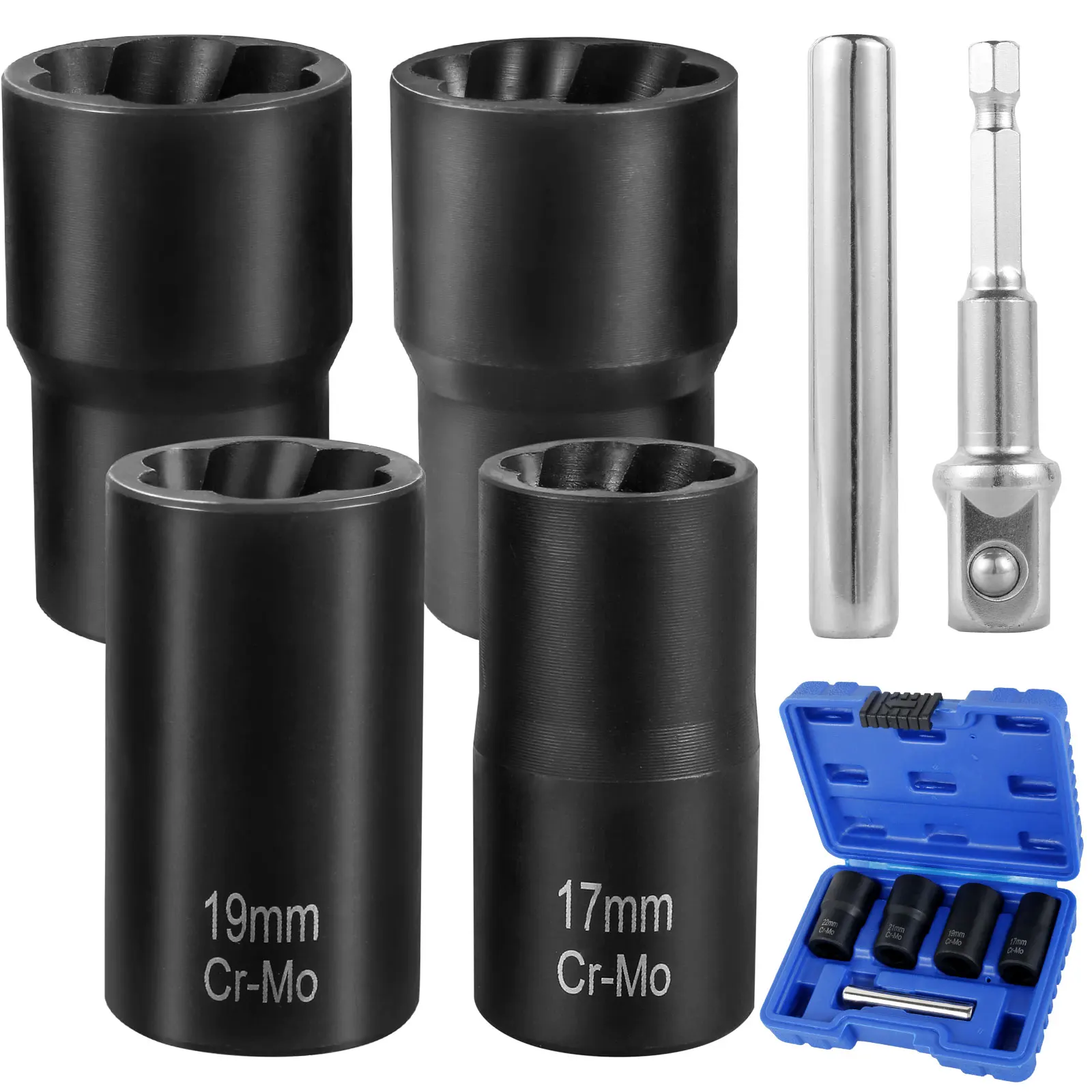 

6Pcs Broken Nut Bolt Extractor Socket Head To Take Hexagonal Screw Tool Screws Remover Threading Tool Kit Black Metal Nuts Set
