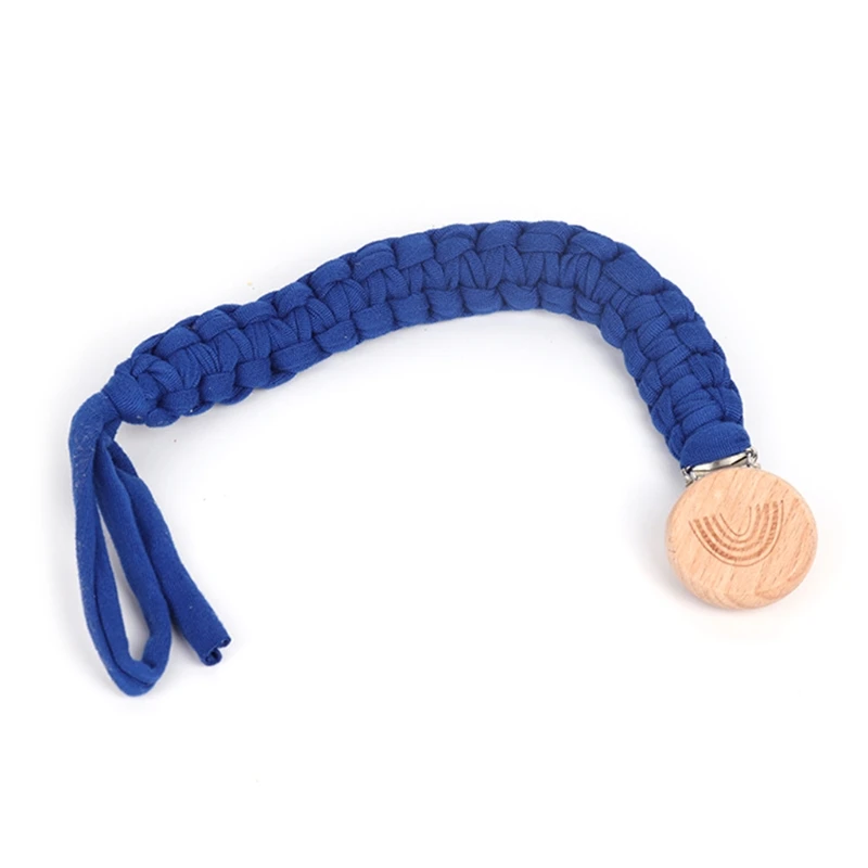 

Baby Teething Soother Toy Crochet Pacifier Chain Clip Cotton Woven Nipple Holder