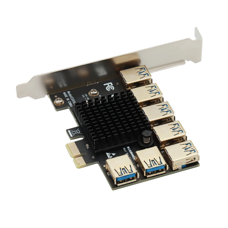 

Адаптер PCIe, 1x до 16x, карта майнинга 1 до 7, усилитель USB 3,0 для майнинга BTC