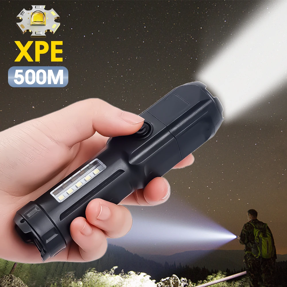 

Waterproof LED Flashlight USB Rechargeable Light Telescopic Zoom Torches Camping Hiking Outdoor Lanterna Portable Flashlights