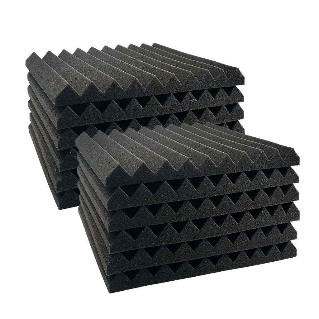 

12pcs Acoustic Foam Panel KTV Office Sound Proof Wedge Sound Absorption
