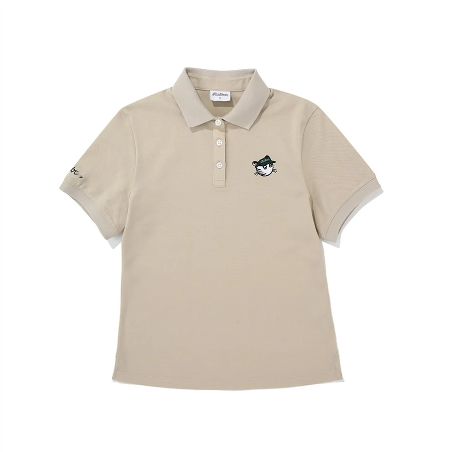 2023 Golf Golf Polo shirt women Beaded Mesh Cotton Breathable Tiger Hat Embroidery Short sleeve Polo T-shirt