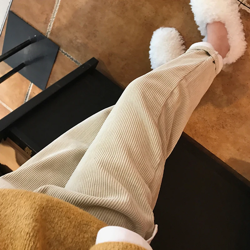 Осенние вельветовые брюки для беременных женщин Длинные свободные повседневные