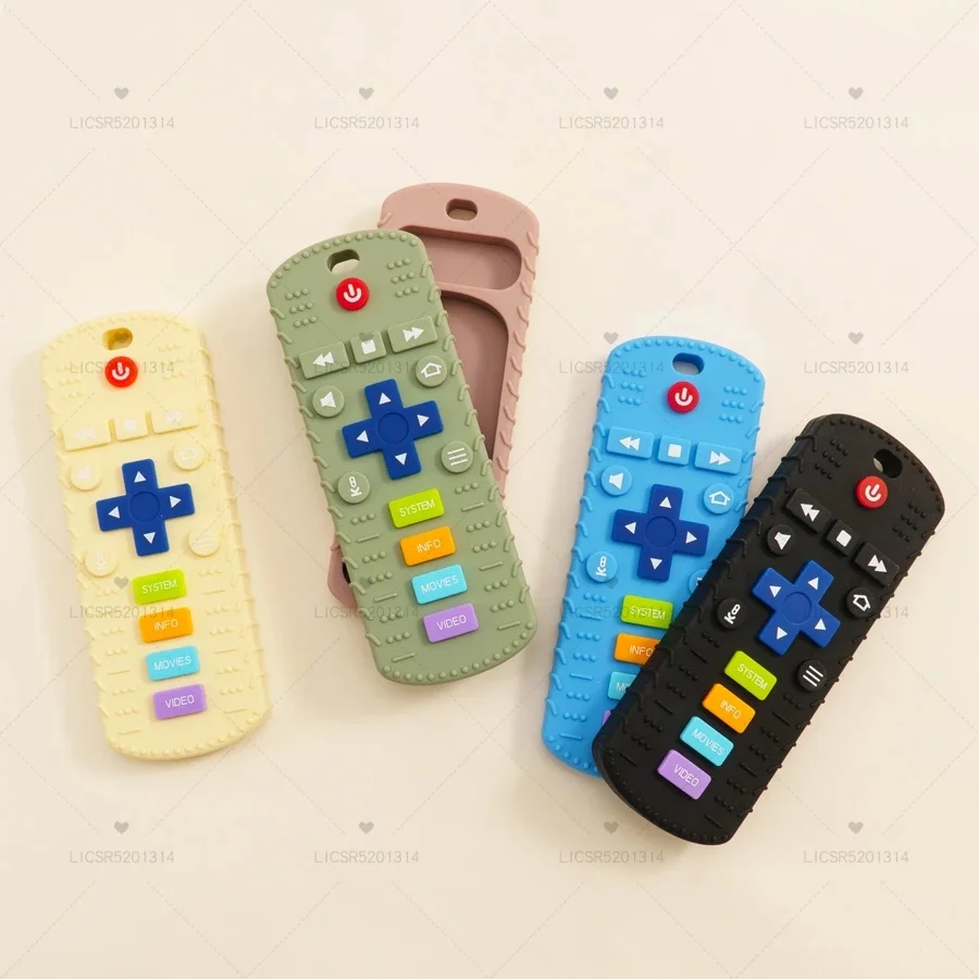 New 1pcs Silicone Baby Toys TV Remote Control Shape Teether Toy BPA Free Silicone Teething Chewing Toy Sensory Baby Accessories